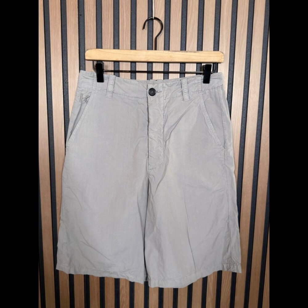Kenzo Shorts 46 / 38 Women Gray Flat Front 11” Inseam Embroidered Logo High Rise